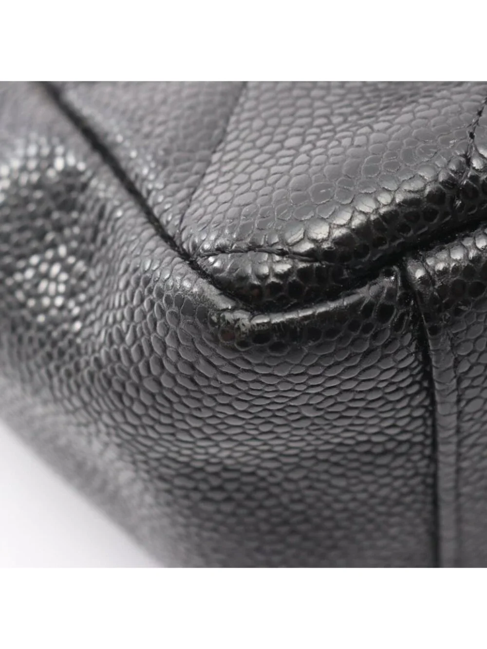 Chanel Tote Quilted Petite Shopping PST Black Caviar Leather Chain - Picture 6 of 9